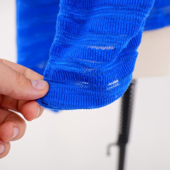 Rafaella Royal Blue Knit Open Cardigan Sweater Small - Picture 3 of 10